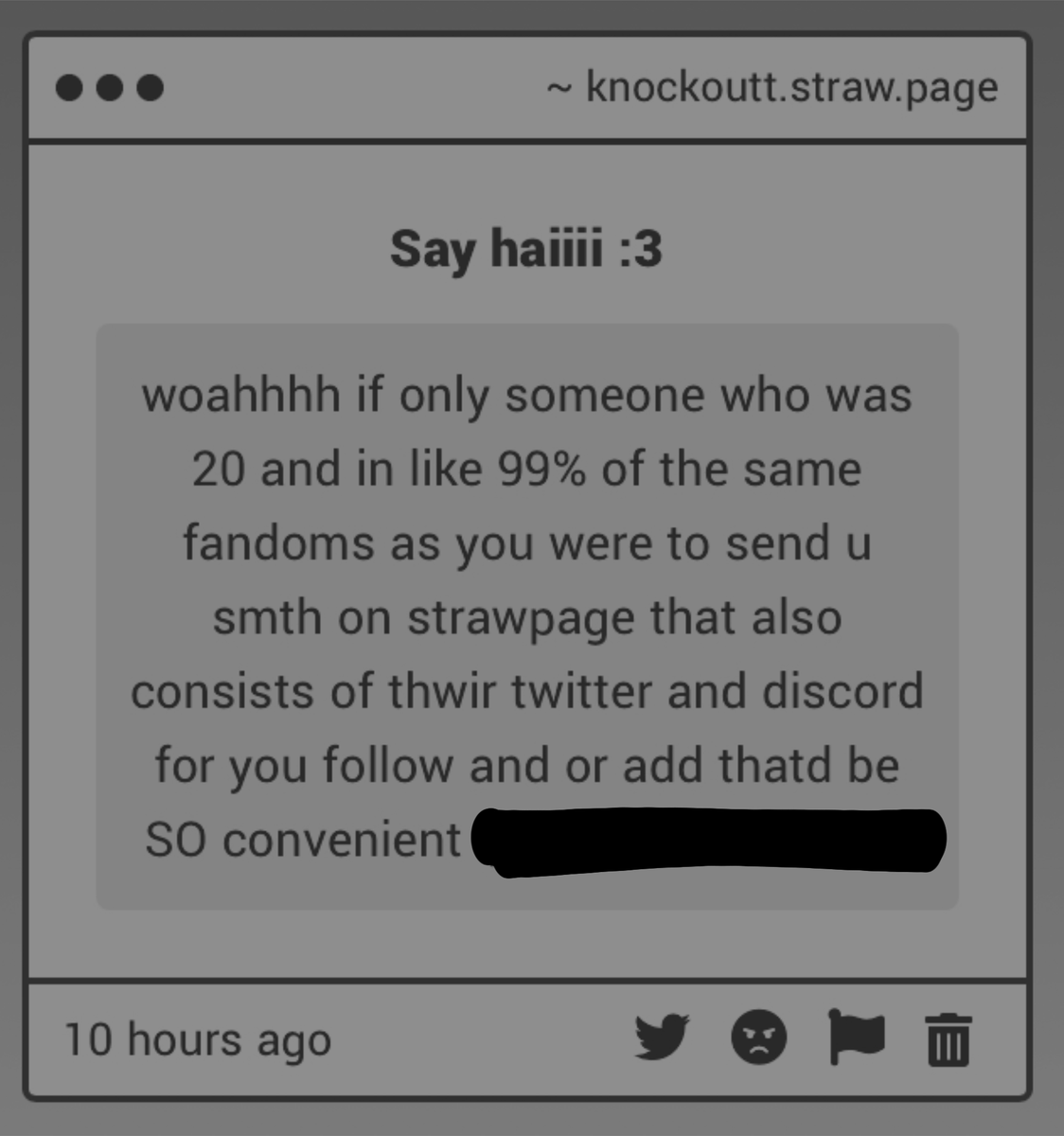 ImInFuckingHell's tweet photo. Woahhh sounds like you have amazing taste in media 👀👀👀👀 My eyes are peeled 👀👀👀 I’ll send you a request hehe https://t.co/YDiOtYyZZs