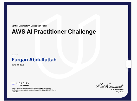FurqanAkeyede's tweet photo. Better late than never! 🎉
Despite the demands of my PhD program, I'm proud to have completed the @Udacity AWS AI/ML Challenge before the deadline!
This journey has deepened my appreciation for AI and its potential and I'm just getting started.
Hoping to earn the @Udacity Nanodegree Scholarship to go even further on this path. 🚀
Moving forward I am learning here in public.
#AWS #AIML #MachineLearning #Udacity #AWSAIChallenge #PhDLife #AIpractitioner