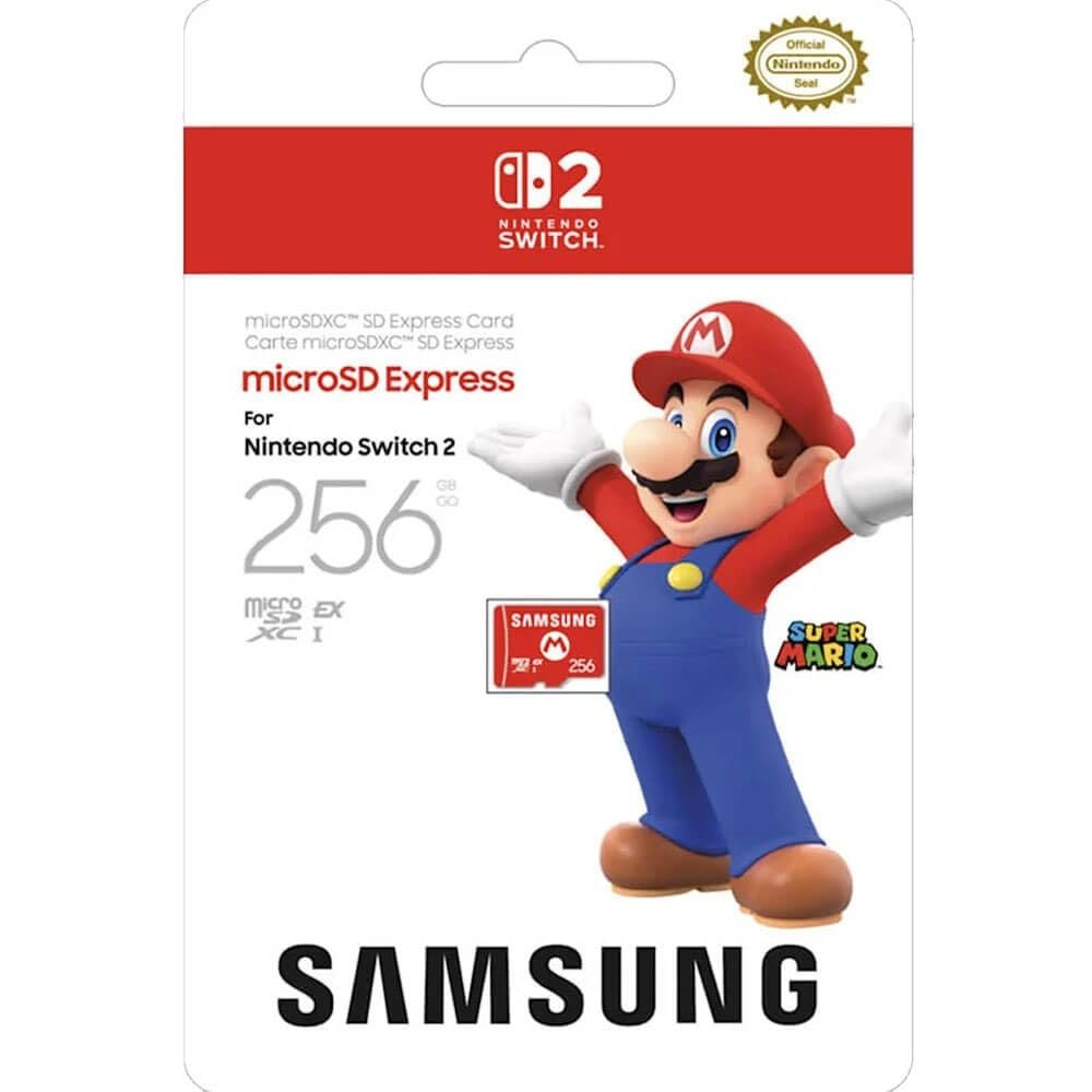 Wario64's tweet photo. Samsung microSDXC Express Card – 256GB for Nintendo Switch 2 is $39 on Amazon https://t.co/FuHrh7gjAj
Walmart https://t.co/tphPHKXoEd
GameStop https://t.co/s2Ha3bfLbe
Target https://t.co/4ZGXuSWrQR #ad 

it's compatible with Switch 2 because Mario is on the package https://t.co/kPuFDV1EaO