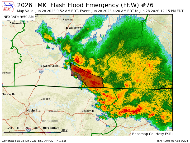 Iembot_emerg's tweet photo. LMK extends time of Flash Flood Emergency [flash flood: observed, flash flood damage threat: catastrophic] for Clinton, Cumberland, Metcalfe [KY] till Jun 28, 11:15 AM CDT https://t.co/WBeQETYkzY https://t.co/XdceQgWC0b