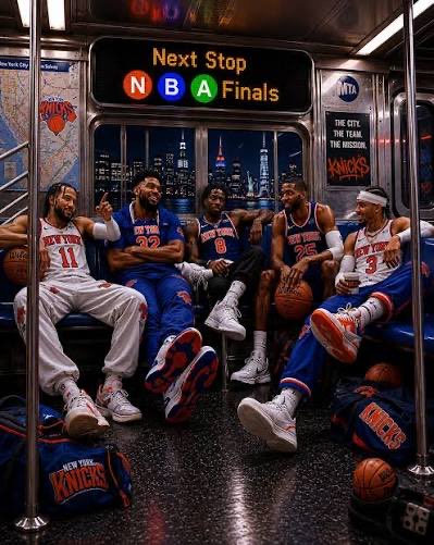 NYsportstalkRQ's tweet photo. Just five guys on their way to work!👀🔥🏆 https://t.co/t9NXJufERn