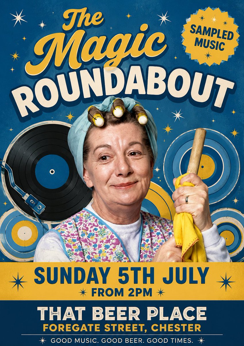 MagicRound23's tweet photo. Next Sunday from 2pm at the incredible @ThatBeerPlaceHQ !! 🪩🕺🍻

Also available on Circl8 Radio

@ChesterBoard 
@chestertweetsuk https://t.co/pOmWMJHUj1