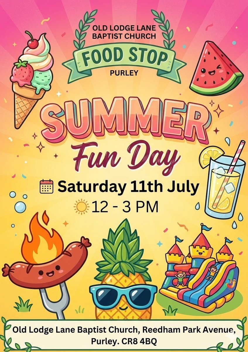 GayleGander's tweet photo. We're looking forward to the Fun Day at the Old Lodge Lane Baptist Church Food Stop on 11 July from 12-3pm
 Do come along, it's always an excellent afternoon
And please do note that for SEND families, there's a Quiet Hour from 11am - which requires pre-booking
With @MrOlaKolade https://t.co/MDTRrPJPX5
