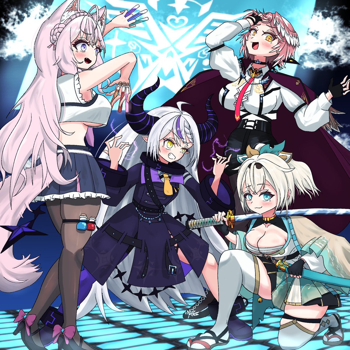 vida0073's tweet photo. 我ら！秘密結社holoX！！
#laplus_artdesu
#Luillust
#こよりすけっち
#いろはにも絵を https://t.co/5YcCkPM1Re