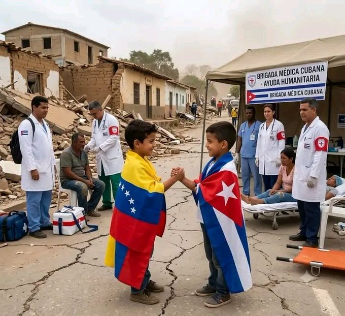 BellaLula20's tweet photo. 🤔Alguien ha visto los médicos cubanos en la zona del 🇻🇪 terremoto?

FAKE hecho con IA. VERGUENZA Cuba 🇨🇺 https://t.co/KmgS6J5ma4