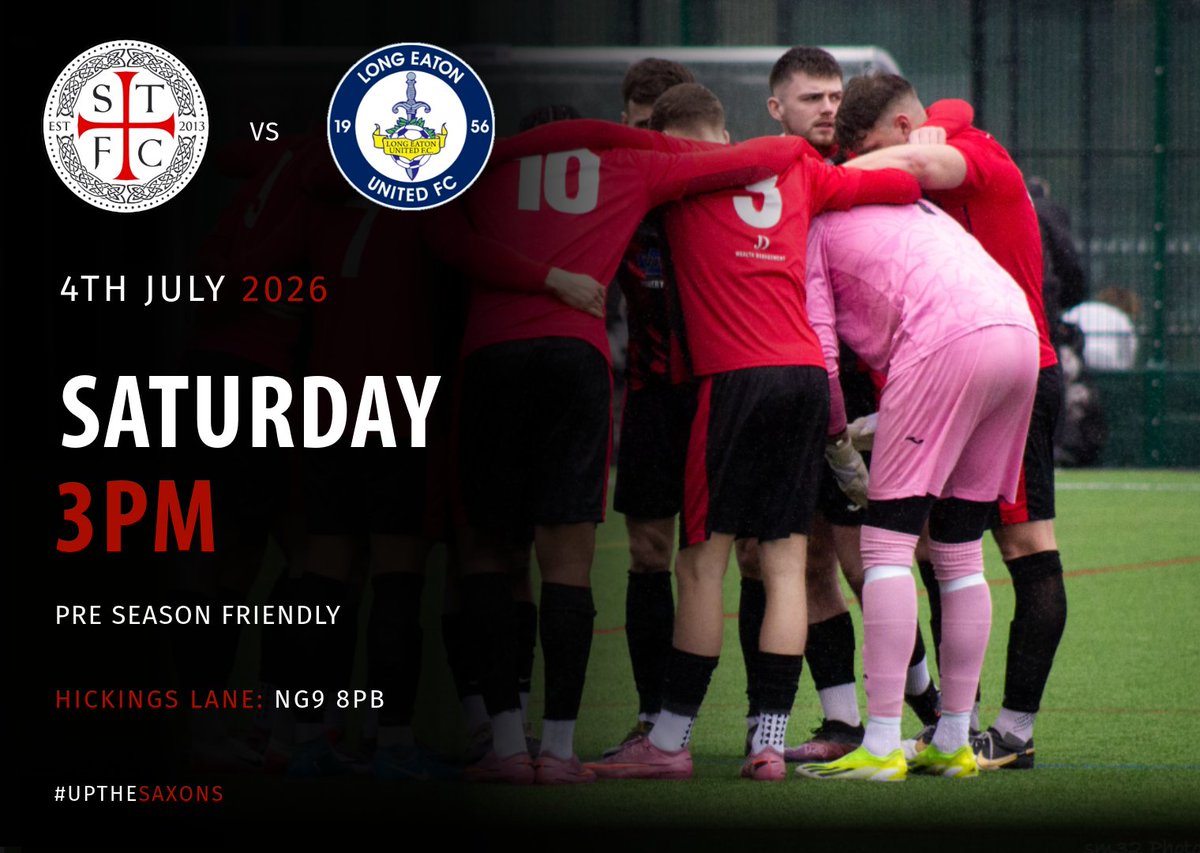 STFCseniors's tweet photo. Just under a week before the friendlies commence

The saxons welcome step 4 opposition to hickings

@LongEatonUnited https://t.co/sAUmQ73t6C