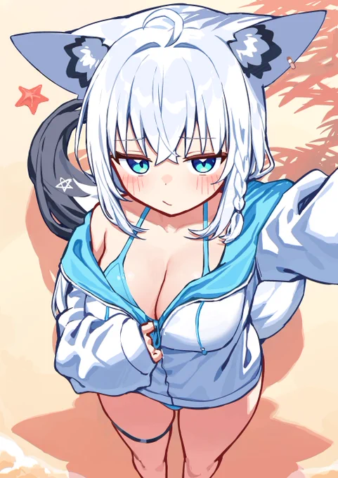 健全な水着を見せるフブちゃん