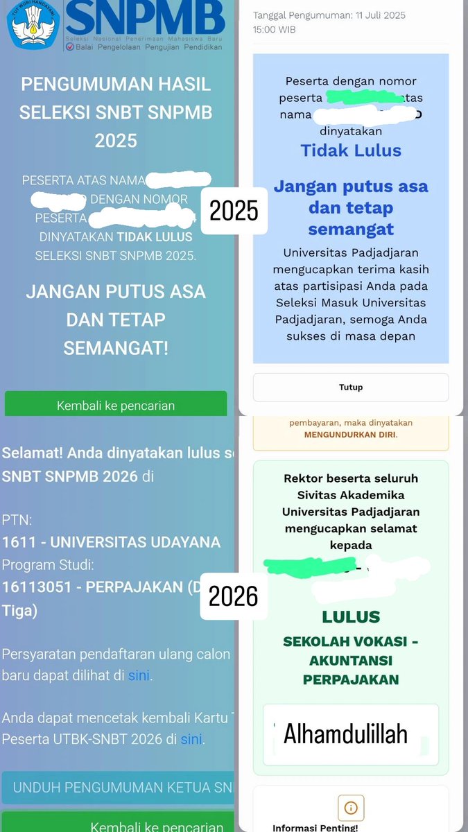 junjirr's tweet photo. Alhamdulillah ya Allah ternyata perjuangan setahun semigap ini ga sia-sia,  ku kira mengorbankan UTS dan quiz buat utbk kaya sia sia gitu karena ngerasa ngerjain utbk nya ga maksimal, tapi hasil berkata lainn.

2026 lolos SMUP dan UTBK cihuyy

Letsgo Akunjak UNPAD 2026 https://t.co/vbmGotGT5q