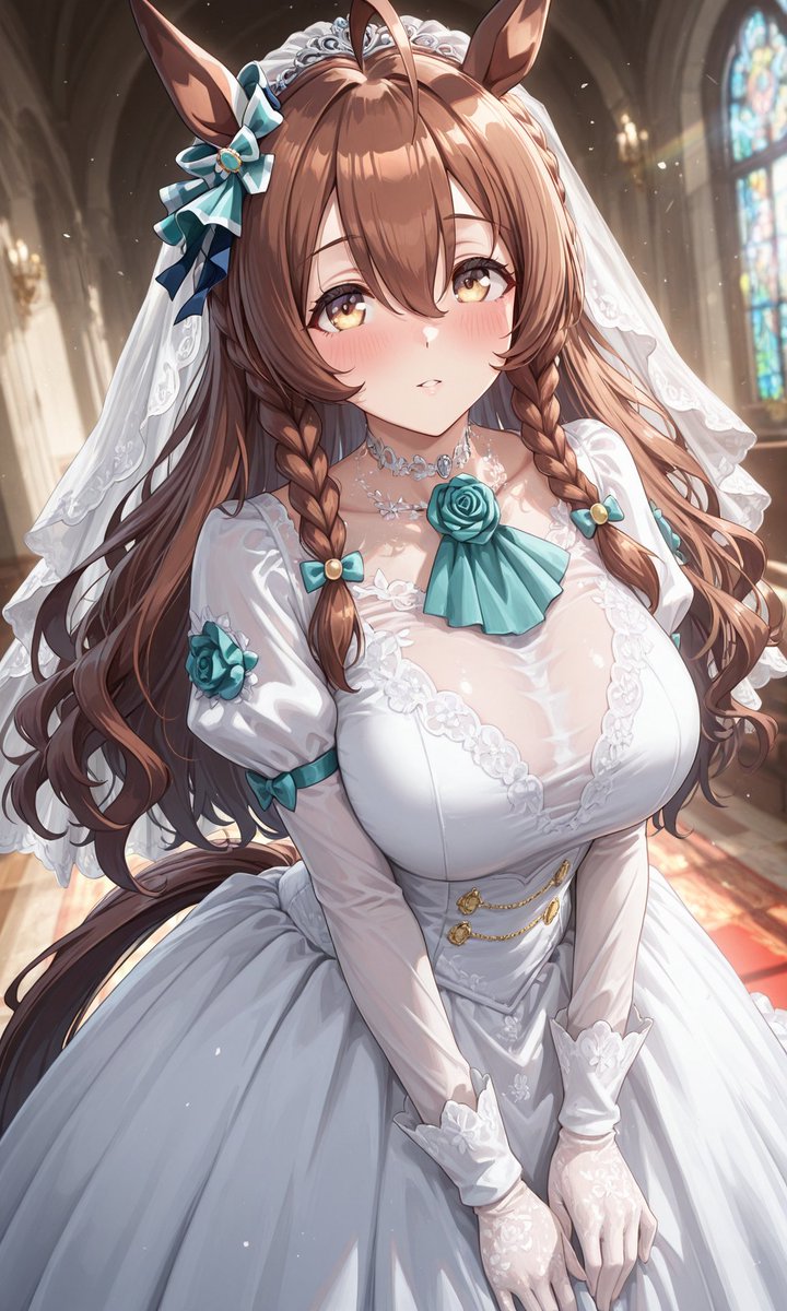 ai_practice_3's tweet photo. おはようございます(´・ω・`)ノ

そう言えば6月の花嫁ネタやってないなと言うことで...推しの二人，嫁にしたい子と娘にしたい子です

SFW
No nudity
Fully clothed illustration https://t.co/PTW7P9OBlZ