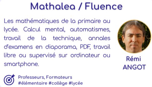 CoopMaths_fr's tweet photo. Vous souhaitez créer rapidement un diaporama, des exercices en ligne ou non, une évaluation, ... ?
Vous n'avez pas pu assister à la présentation de #MathALÉA et #Fluence aux #Forgéales ?
Pas de panique ! L'enregistrement du webinaire est disponible ici 👇
https://t.co/NBQUjXrXTd https://t.co/Fc8hQUQtzZ