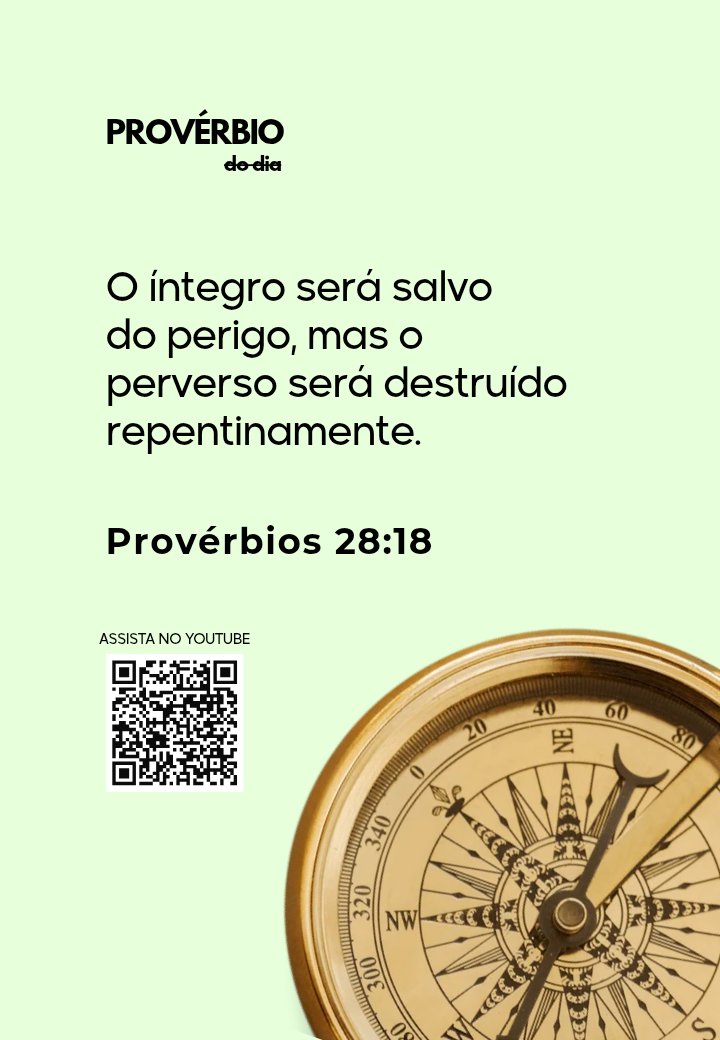 rededevocional's tweet photo. 💡 Provérbio do Dia

💭 O caminho seguro da INTEGRIDADE

📖 O íntegro será salvo do perigo, mas o perverso será destruído repentinamente. Provérbios 28:18 👇🏻

https://t.co/SYA1IeZGEu

#devocionaldiária #devocional #proverbiododia #estudobiblico #bomdía https://t.co/9gnmWYFQcf