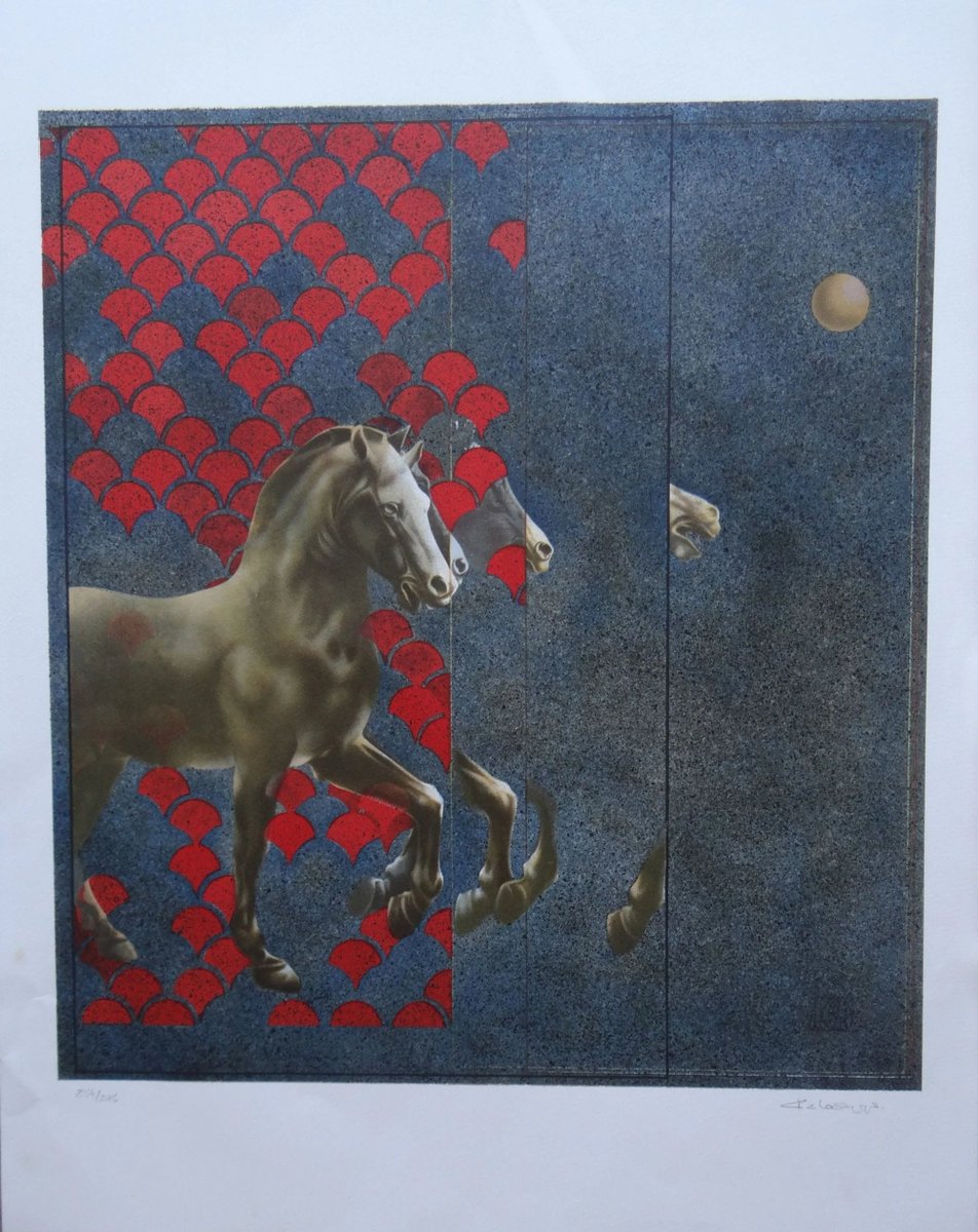 marieartcollec1's tweet photo. Powerful surrealist lithograph by Keith Llewellyn De Carlo ✨
"Horse and Moon" - Original signed & numbered
Dreamlike composition with fragmented horse & full moon
👉 https://t.co/2RYKV6GbuR
#KeithLlewellynDeCarlo #HorseAndMoon #OriginalLithograph #Surrealism #ArtForSale https://t.co/tPLbLJALGr