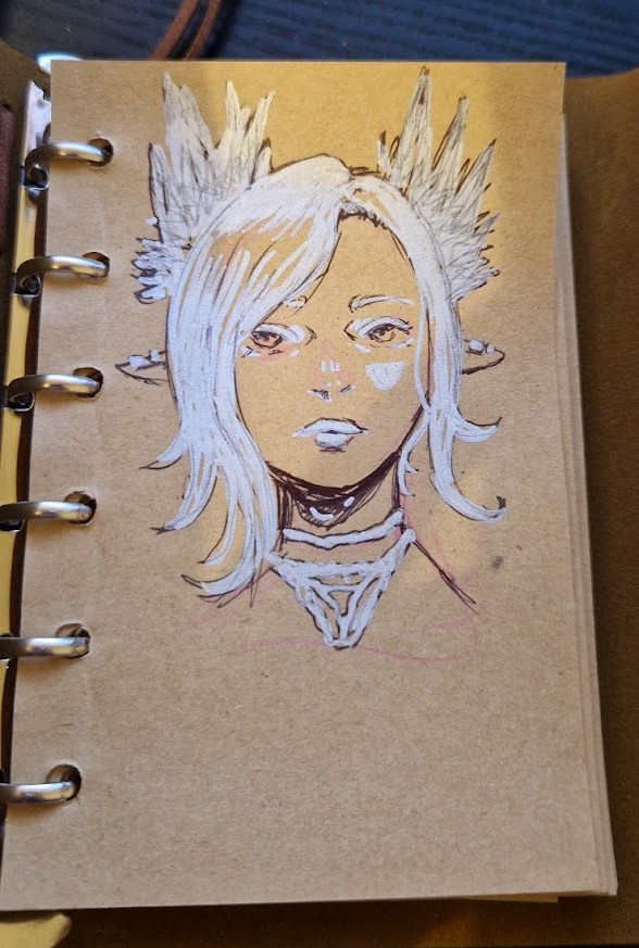 Lune_Flare's tweet photo. Sketch where i played around using my silver metallic pen on toned paper its really nice actually https://t.co/Ifpm7nB7Id
