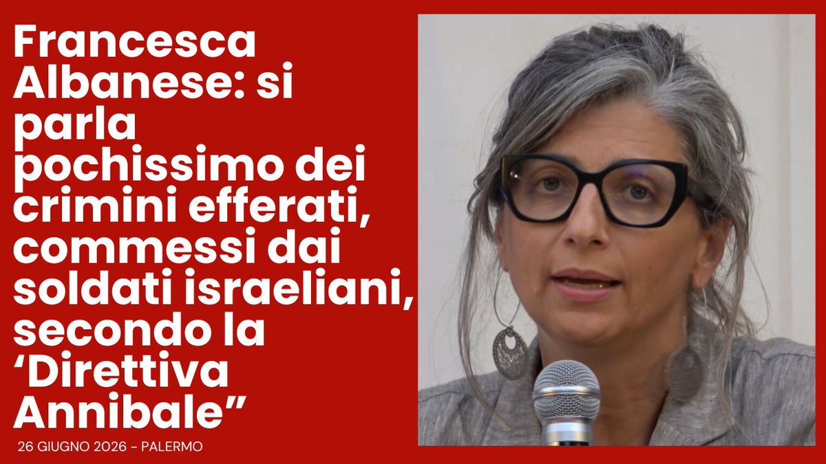 malgradotutto's tweet photo. #FrancescaAlbanese: si parla pochissimo dei crimini efferati, commessi dai soldati israeliani, secondo la ‘Direttiva Annibale”
⬇️VIDEO: 
https://t.co/SN9l8uRzNX

#GazaGenocide‌ https://t.co/WBbn6Y3BRI