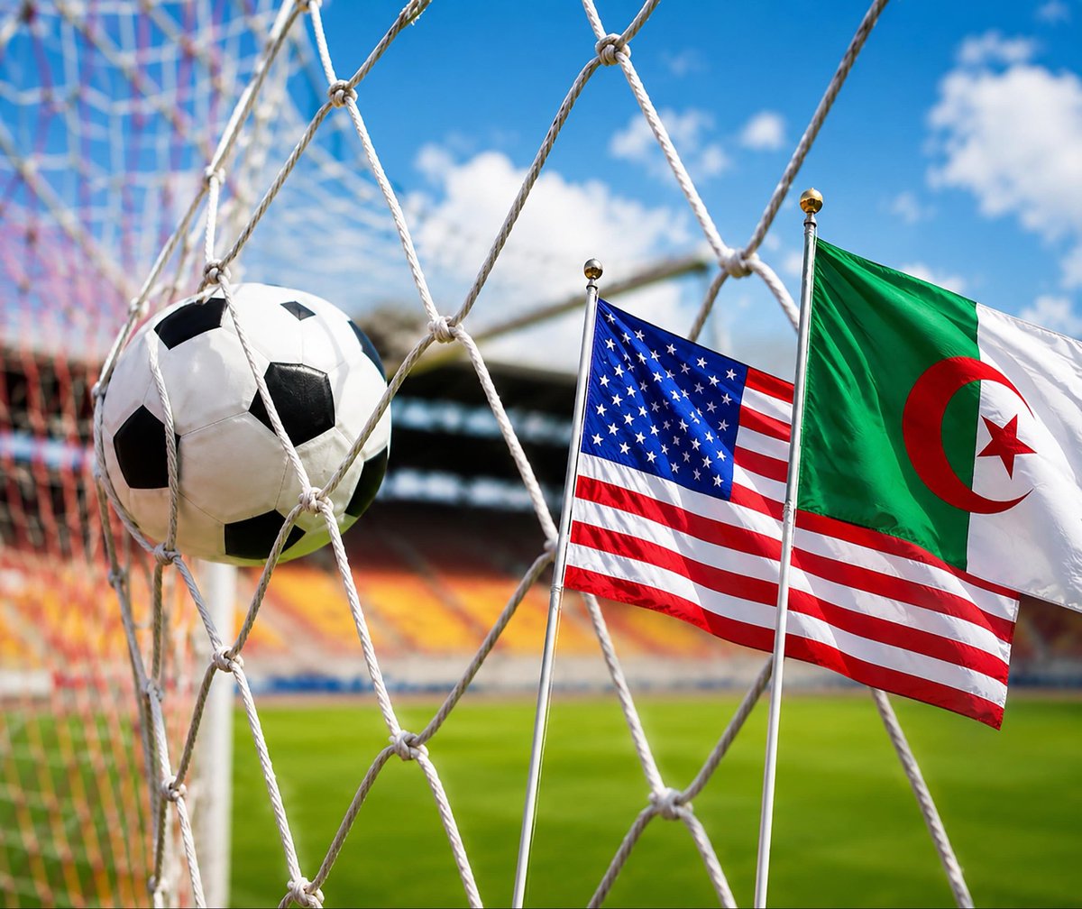 USEmbAlgiers's tweet photo. تهانينا للمنتخب الجزائري والمنتخب الأمريكي! 🇩🇿🇺🇸⚽
نجح المنتخبان في التأهل إلى دور الـ32. لقد سعدنا بمتابعة أداء الفريقين، ونتطلع إلى ما تحمله المرحلة المقبلة. الرحلة مستمرة! 👏

Congratulations to Team Algeria and Team USA! 🇩🇿🇺🇸⚽ Both teams made it to the Round of 32. It has truly been a joy watching both teams perform, and we can't wait for the next chapter. The journey continues! 👏