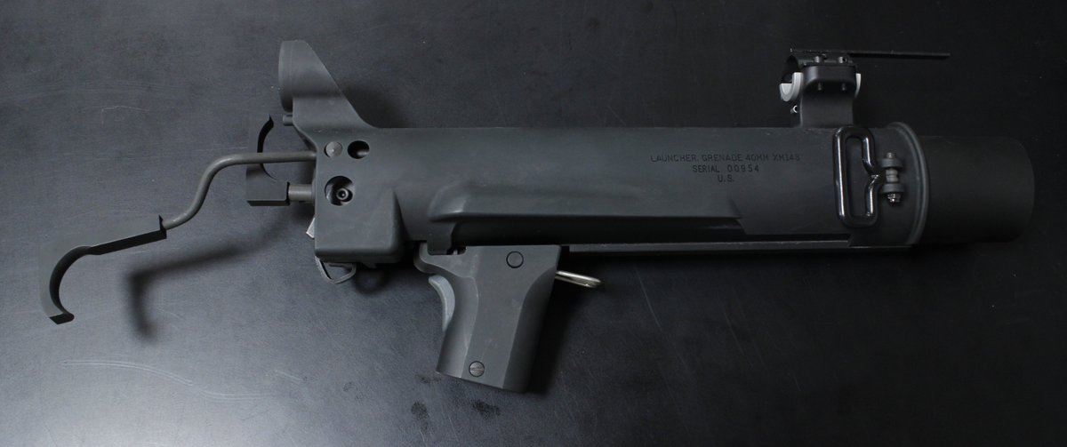 PH_atsugi's tweet photo. CYBER GUN おすすめ商品

XM-148

ベトナム戦争で使用されたアンダーバレルグレネードランチャーです！各部の刻印のほかにDoDスタンプが押印されています！各種M16A1に装着できます！(個体差がございます)(平) https://t.co/yRA2z57dLf