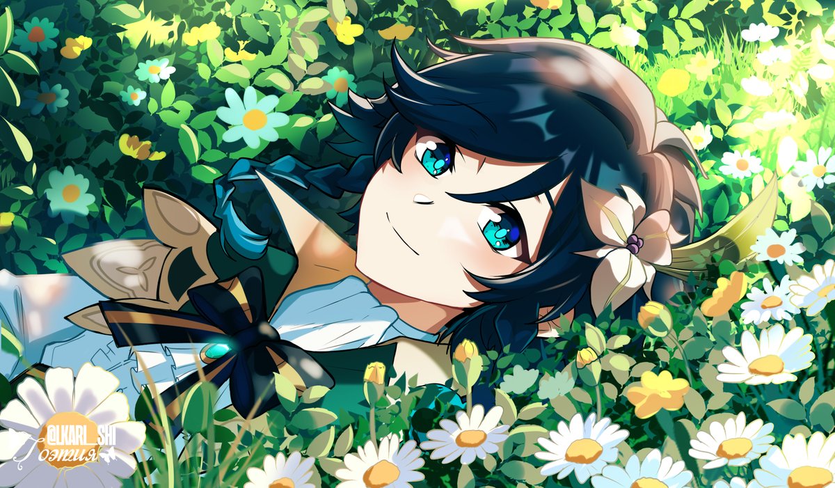 Lkari_Shi's tweet photo. Among the flowers🍃 
#venti #genshinimpact https://t.co/yuaGrLjKpG