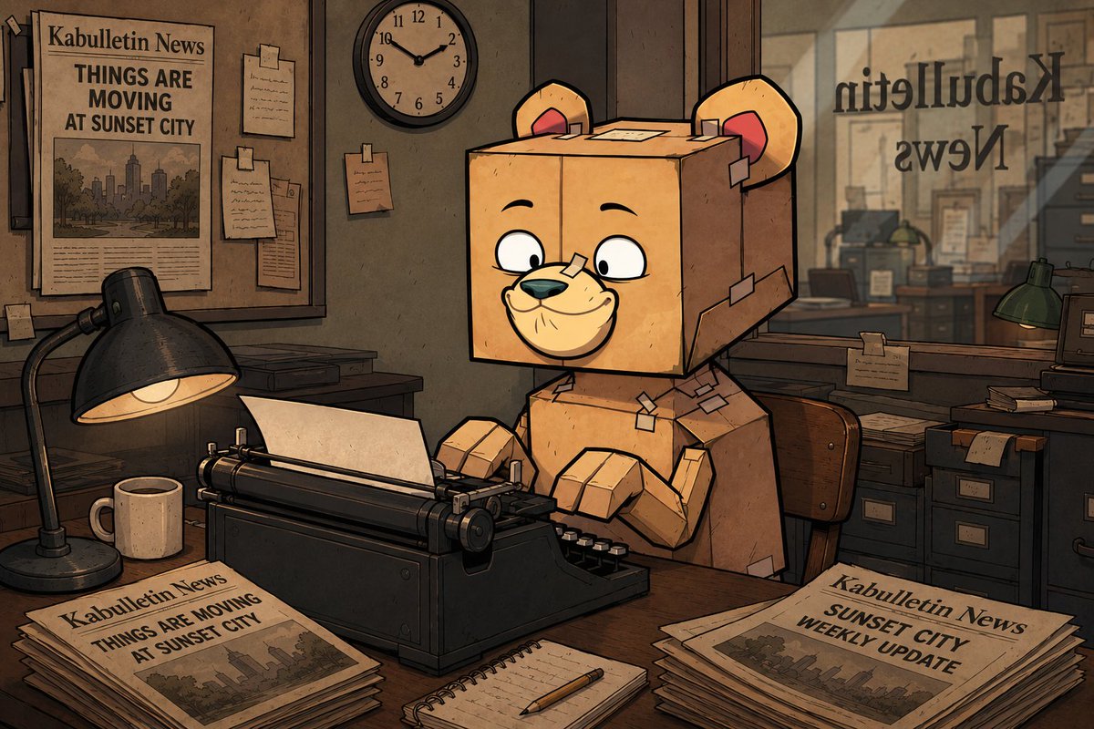 KABUlletin's tweet photo. Good Morning Sunset City!☀️

We are excited to announce the return of @KABUlletin. Your #1 News Source for @kabuxyz.

Expect to see:
-Weekly Kabu updates with all the most important news about everything going on in Sunset City
-Kabu weekly Stats
-Holder of the month🏆
-Fun Art Friday

And much much more

Stay tuned!