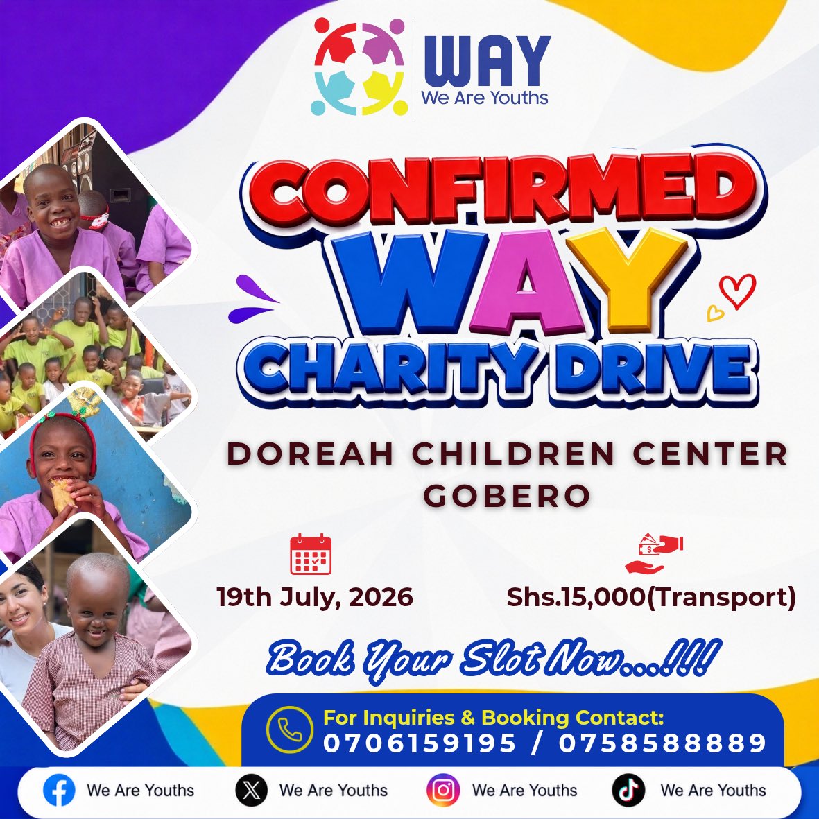 WeAreYouthsUg's tweet photo. 19th July 2026
📍Doreah Children Care
GOBERO Wakiso. #WAYCharitydrive https://t.co/yiue33rz53