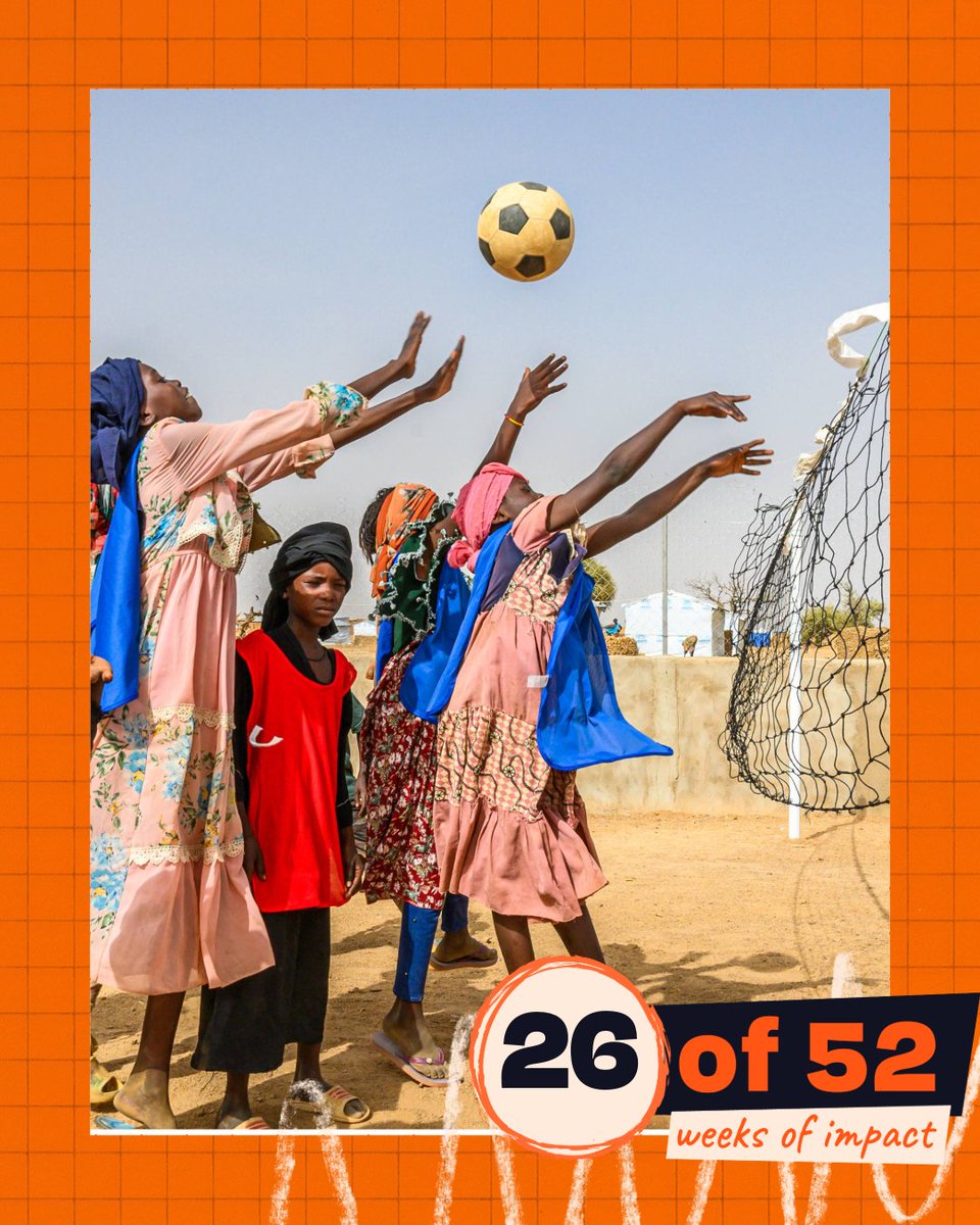 WorldVisionUK's tweet photo. Every child deserves the freedom to play, even in crisis. In Chad, children fleeing violence in Sudan find stability, protection, and joy in a World Vision Child Friendly Space. Because even in crisis, especially in crisis, childhood shouldn't be lost. #52WeeksOfImpact #worldcup https://t.co/BHlXUXXpTc