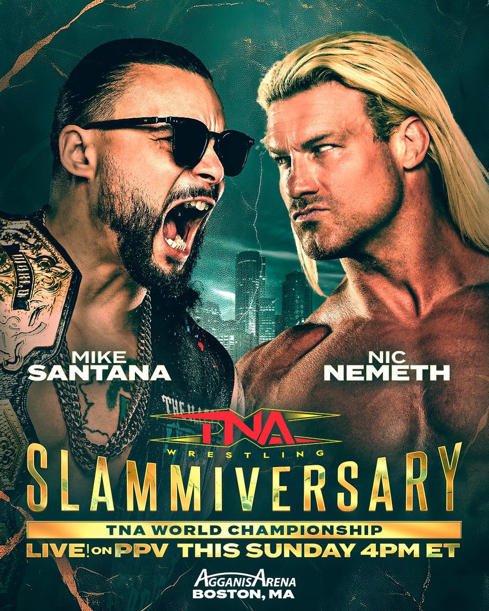 ThisIsTNAUK's tweet photo. Happy #TNASlammiversary day! 

A reminder of the timings for fans in the UK and Ireland:

8pm: Countdown to Slammiversary
9pm: TNA Slammiversary

Watch TNA Slammiversary on TNA+ HERE: https://t.co/XMlmMRUxUa https://t.co/0igSApc9w7