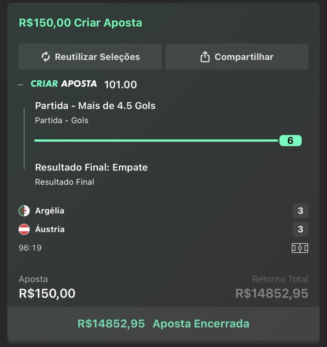 ggtipsfree's tweet photo. Nessa os caras mitaram.

O empate classificava as duas.

Se alguém fizesse o gol, a outra teria que marcar também pra passar. 

Logo, dois gols no acréscimo = empate e ODD 101 bateu ✅ https://t.co/KxfMQigpQ7