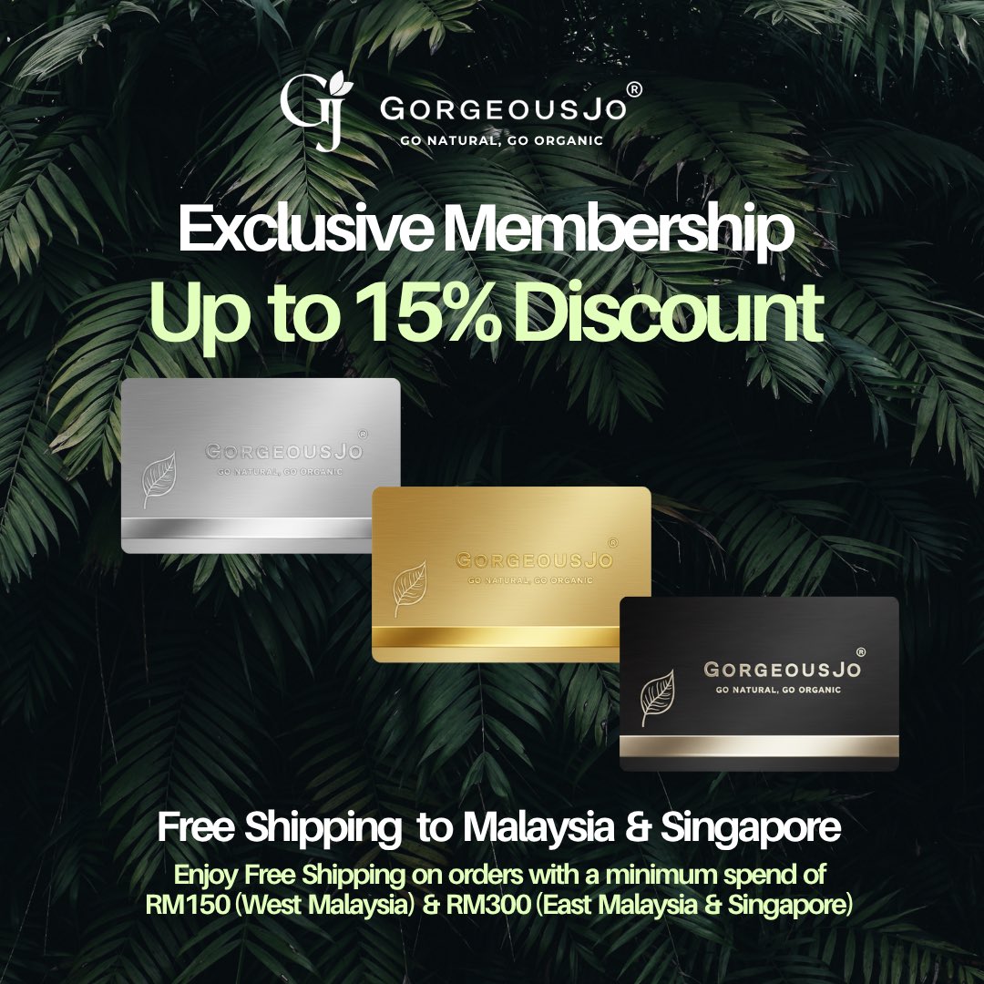 gorgeousjomy's tweet photo. ✨ Unlock Exclusive Rewards with #GorgeousJo Membership! ✨

🌿 Enjoy up to 15% OFF on your favourite natural &amp; organic products.
🚚 FREE Shipping:
🇲🇾 West Malaysia: Min spend RM150
🇲🇾 East Malaysia &amp; 🇸🇬 Singapore: Min spend RM300

Join today and enjoy more savings, naturally! 💚 https://t.co/jrSDq8KLwy