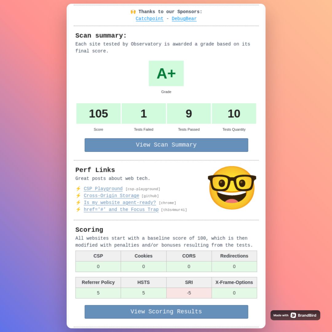 WebPerformance Report tweet media