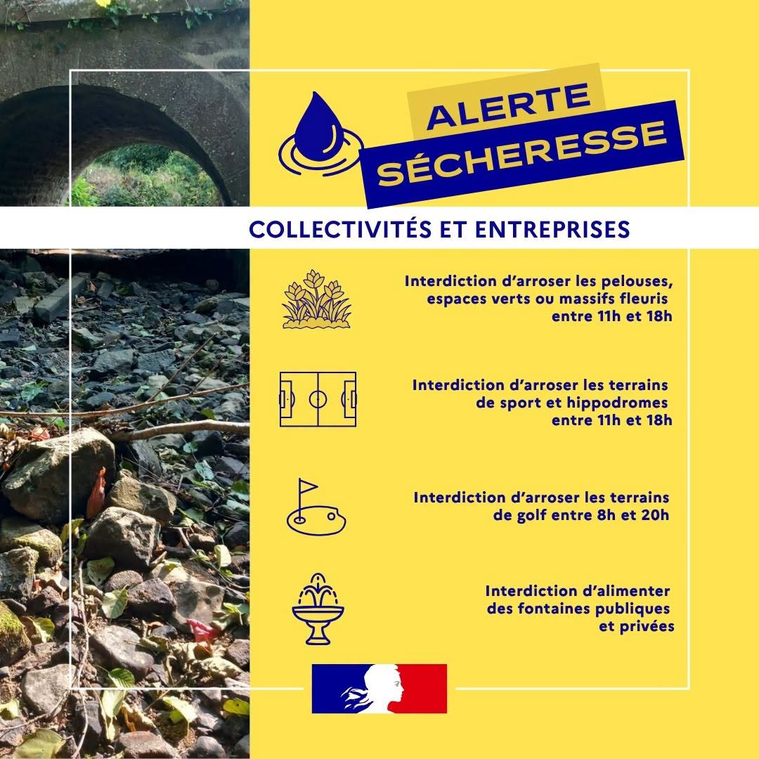 Image de Préfet de la Manche - 💧 Sécheresse : le point sur les restrictions pour les collectivités, les entreprises et les agric