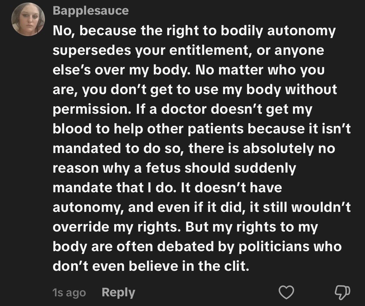 bapplesauuce's tweet photo. When someone asks if you’d believe abortions we’re wrong if there was scientific proof they were humans… https://t.co/MrxH6eCryG