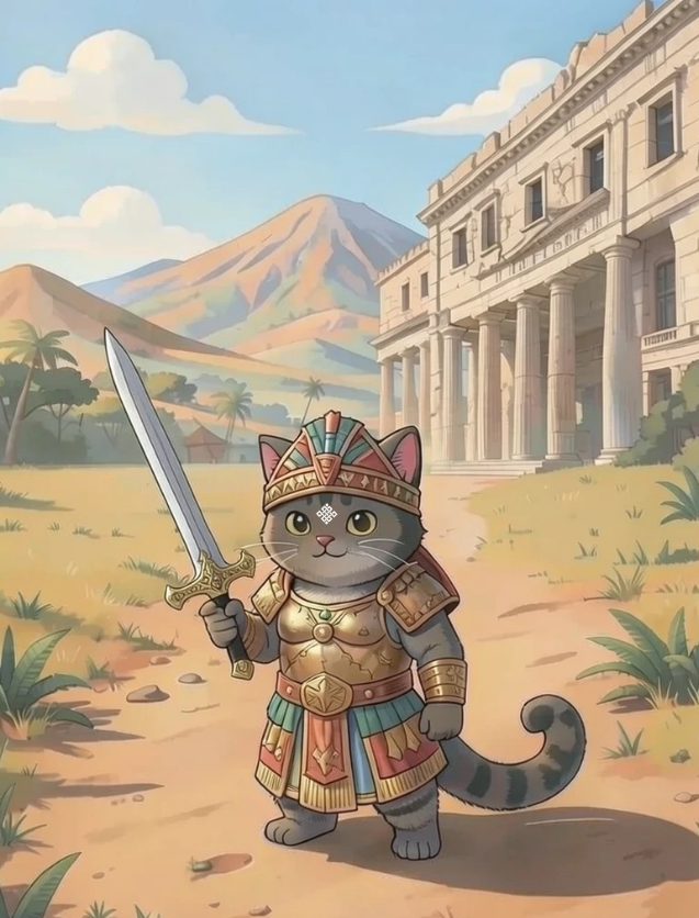 sonnui210802's tweet photo. Siggy has transformed into a majestic Greek warrior!

Wearing gleaming golden armor, wielding a sharp sword, he stands proudly amidst the ancient civilization, with its magnificent Greek temples and majestic mountains.

As a Greek warrior, Siggy embodies the indomitable spirit of Sparta and Athens.

From the Roman arena to the Greek battlefield, Siggy remains the leading warrior of the Ritual Empire!

@ritualnet @ritualfnd @Jez_Cryptoz @ericgudboy
@Majorproject5 @joshsimenhoff @0xMadScientist