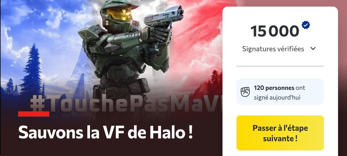Aug45's tweet photo. La pétition pour la défense des voix FR iconiques de #Halo a atteint les 1️⃣5️⃣0️⃣0️⃣0️⃣ soutiens. Dans le même temps, @DonaldReignoux a publié son interview complète des comédiens du Major et de Cortana. Partageons en masse 📣
https://t.co/Xf8clWy59p

https://t.co/LNjkj6pPp4 #HaloVF https://t.co/PyCJ8SCNo0