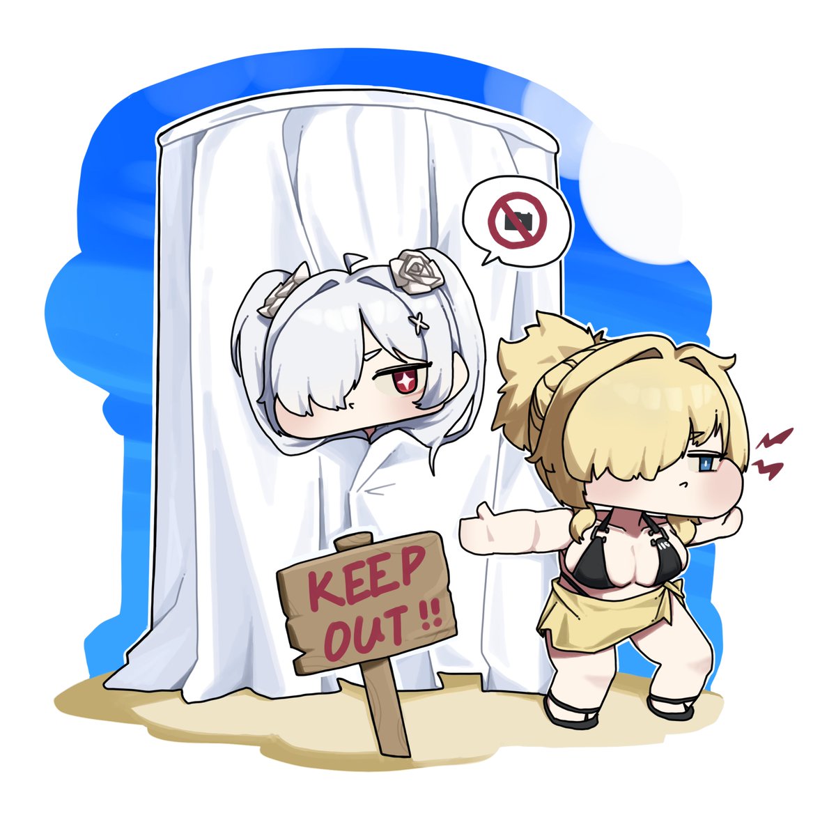 kokee8024's tweet photo. KEEP OUT!!

#nikke #nikkefanart https://t.co/eJcJ2YgYdp