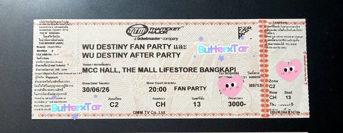 ButterxTar's tweet photo. WTS/ขาย บัตร Wu
ลดสุดๆติดธุระ ตจว ไปไม่ได้ค่ะ
บัตร 3000 โซน C2 ที่นั่ง CH13
🔥 ปล่อย 2000 ได้เบเน 2:20

นัดรับ BTS MRT เซ็นทรัลลาดฯ สยาม ได้ค่ะ
#สกายนานิ #Skynani
#WUTheSeries
#WUDestinyFanParty
#WUdestinyAfterparty https://t.co/aZNhlHlu37
