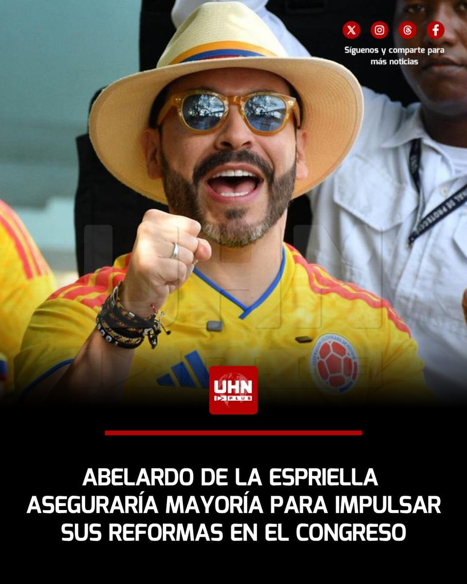 UHN_Plus's tweet photo. 🇨🇴‼️ | El Presidente electo de Colombia, Abelardo De La Espriella, contará con un bloque mayoritario en ambas cámaras del Congreso para tramitar su agenda legislativa:

- Base de 17 senadores del Centro Democrático, 6 de Cambio Radical, 11 del Partido Conservador, 13 del Partido Liberal y 4 de Salvación Nacional.
- Cámara de Representantes: 30 curules del Centro Democrático, 29 del Partido Liberal, 20 del Partido Conservador, 10 de Cambio Radical, 2 de Creemos y 1 de Salvación Nacional.