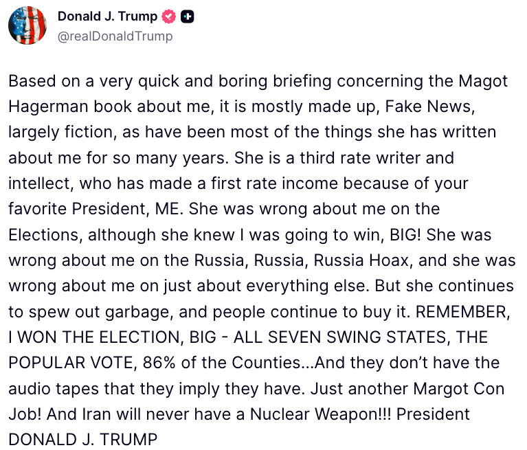 Mollyploofkins's tweet photo. Enraged Trump melts down over new book in midnight tirade: 'They don't have audio tapes!' https://t.co/xsGh2jSwJv