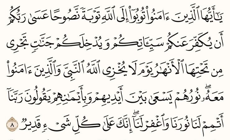 _haj126's tweet photo. #تدبرات_قرآنية 
#آيةودعاء
ربنا أتمم لنا نورنا وأغفر لنا إنك على كل شيء قدير
اللهم تب علينا وكفر عنا سيئاتنا وادخلنا جنات تجري من تحتها الأنهار
اللهم لاتخزنا يوم يبعثون واجعلنا مع الأنبياء والصديقين والشهداء والصالحين وحسن أولئك رفيقا https://t.co/lQ41X3LTKW