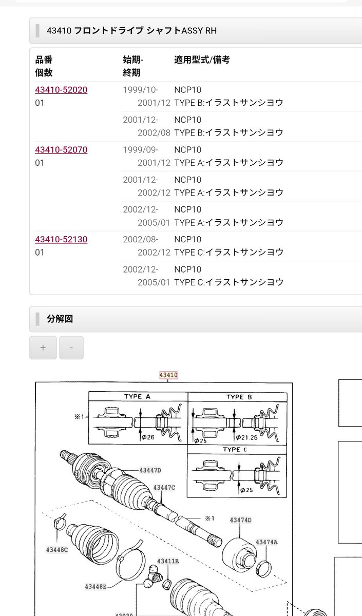 loop_of_fortune's tweet photo. あと10系前期だけでもドラシャが2種類あるっぽいけどグレードで違うのかよく分からん…中間が違うだけならどれでも大丈夫なんかな https://t.co/Zc6EOfR5JB
