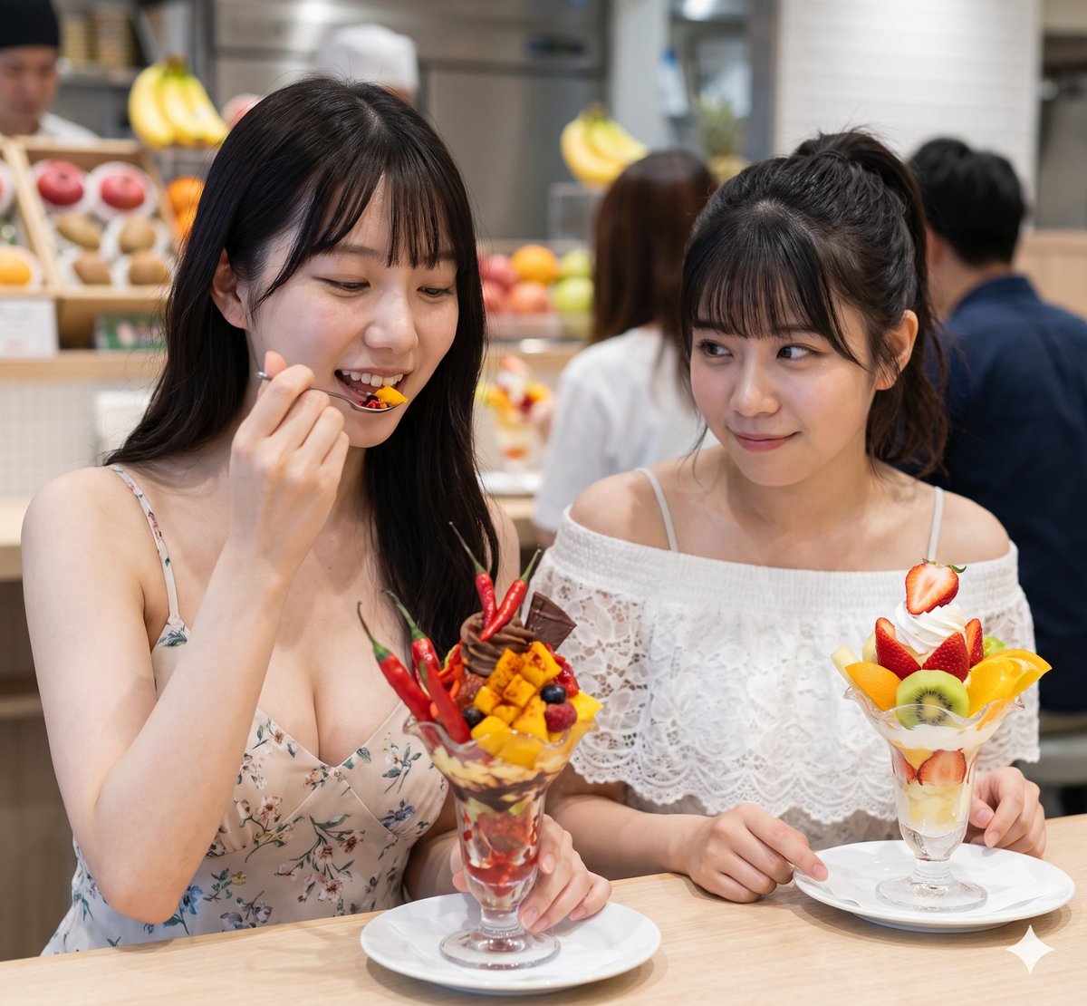 _tomoka_ai's tweet photo. 今日はパフェの日ってことで、フルーツパフェを食べに
辛いのも甘いのも好き��とこういうのも、ありよね？💕🤭 https://t.co/wFqfvsdCXM