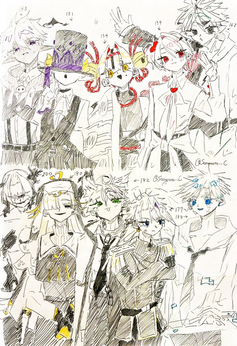 Sasumata___C's tweet photo. 元々、アナログで色塗りをボールペンでやっていたからあの変な塗り方してて、そのままデジタルでも同じようにやってたけどそろそろ色塗りを綺麗に自由にできるので自由にやっていこうと思う。 https://t.co/iloppZo0Nt