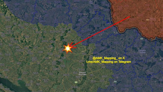 JacquesFrre2's tweet photo. ⚠️#Ukraine - Outre la perte d'un MiG-29🇺🇦 à Voznesensk AB (région de Nikolaïev) dû à une frappe Geran🇷🇺, un Su-35S #RuAF a abattu un MiG-29MU1/2🇺🇦 près de Velyka Bahachka (région de Poltava), avec un missile air-air R-37 à une distance de près de 200 km https://t.co/6AfTljaCpw