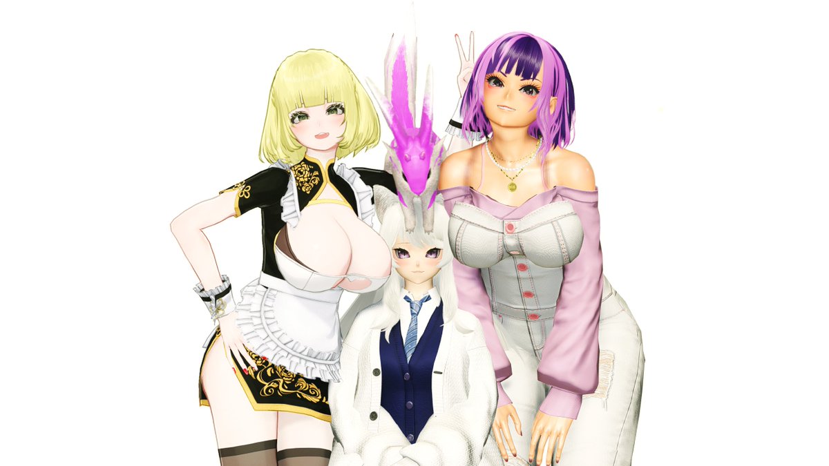 honey_pso2's tweet photo. 4鯖のちむめんずと(´ω`)
なんか家族写真風だなコレ
#PSO2NGS_SS 
©SEGA https://t.co/4GgFsYrebP