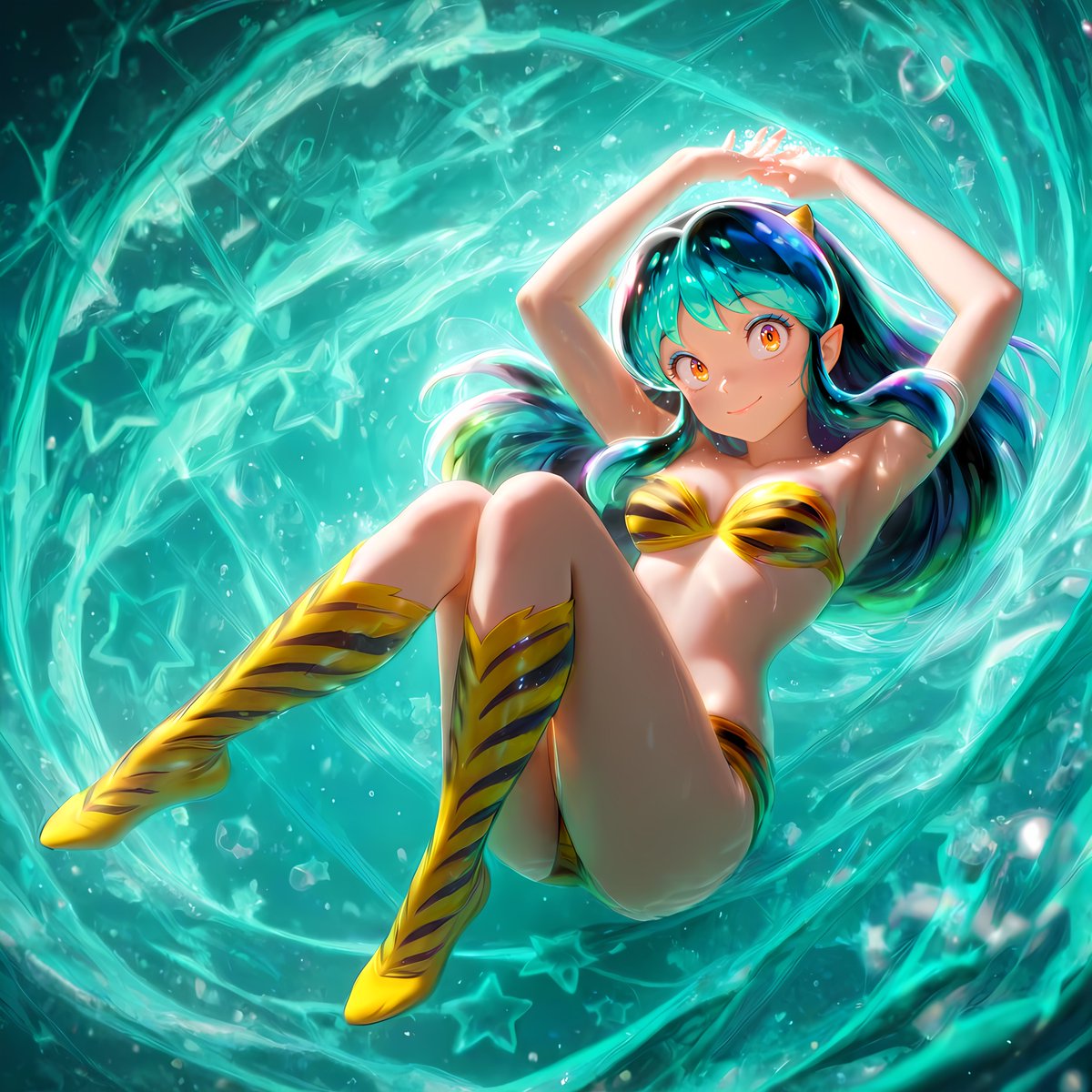 練習：オマケ2枚 #ラムちゃん #うる星やつら 非公式 SFW #AIイラスト