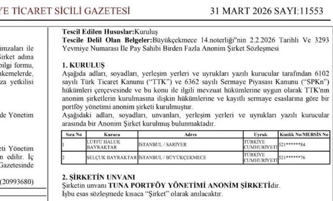 tradermustafa44's tweet photo. Selçuk Bayraktar Haluk Bayraktar kardeşlerin kurduğu TUNA PORTFÖY YÖNETİN A.Ş
Türkiye’nin en sevilen ve güvenilen iki kişi neden bu kadar gizem oluşturdu bilmiyorum. 
@Selcuk @haluk sizlerden ricam bireysel yatırımcıların yanında olmanız vede bireysel yatırımcıları korumanızdır.
Bu millet ettiği bütün tasarruflarını bireysel yatırımcılar için oluşturacağınız bir fona yatırmaktan çekinmeyecektir. 
#baykar