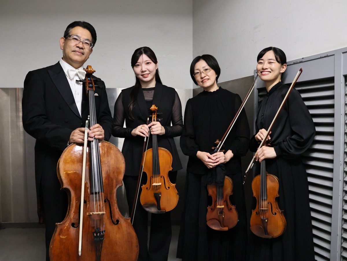 NHKSO_Tokyo's tweet photo. N響オーチャード定期 2025/2026 SERIES 第137回
2026年6月28日(日)
Bunkamuraオーチャードホール

[開演前のロビーコンサート]
＜弦楽四重奏＞
ヴァイオリン：清水伶香 
ヴァイオリン：田中晶子
ヴィオラ：栗林衣李 @krbys_1226 
チェロ：西山健一

モーツァルト／弦楽四重奏曲 第17番 変ロ長調《狩》K.458より 第1・4楽章

オーチャード定期恒例の、N響メンバーによるロビーコンサート。今回は2026年新入団の清水伶香と栗林衣李に加え、経験豊かな楽員とともに弦楽四重奏をお贈りしました🎶 

次回以降のN響オーチャード定期でも、さまざまな編成によるロビーコンサートをお届けします。どうぞご期待ください✨