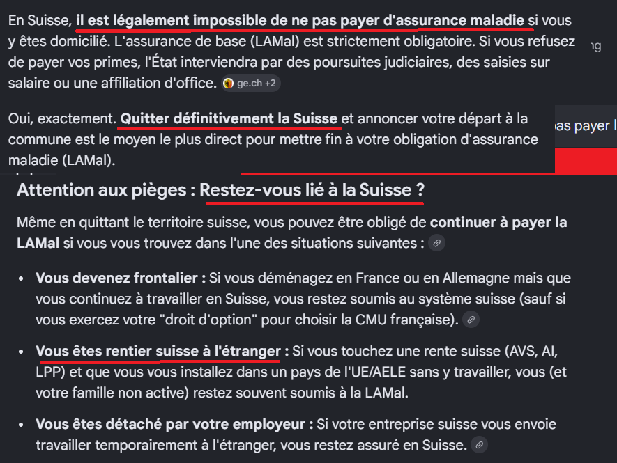 demelchtal777's tweet photo. 🇨🇭 Pays de mafieux 
Regardez comme ces institutions vous piègent avec l'assurance maladie.
Seul moyen, quitter définitivement ce pays dirigé par des 🐷 de communistes. Mais si vous êtes rentier (AVS, LPP), c'est donc votre argent, il vous oblige à rester affilier à la LAMAL https://t.co/sOy2uiXwzP
