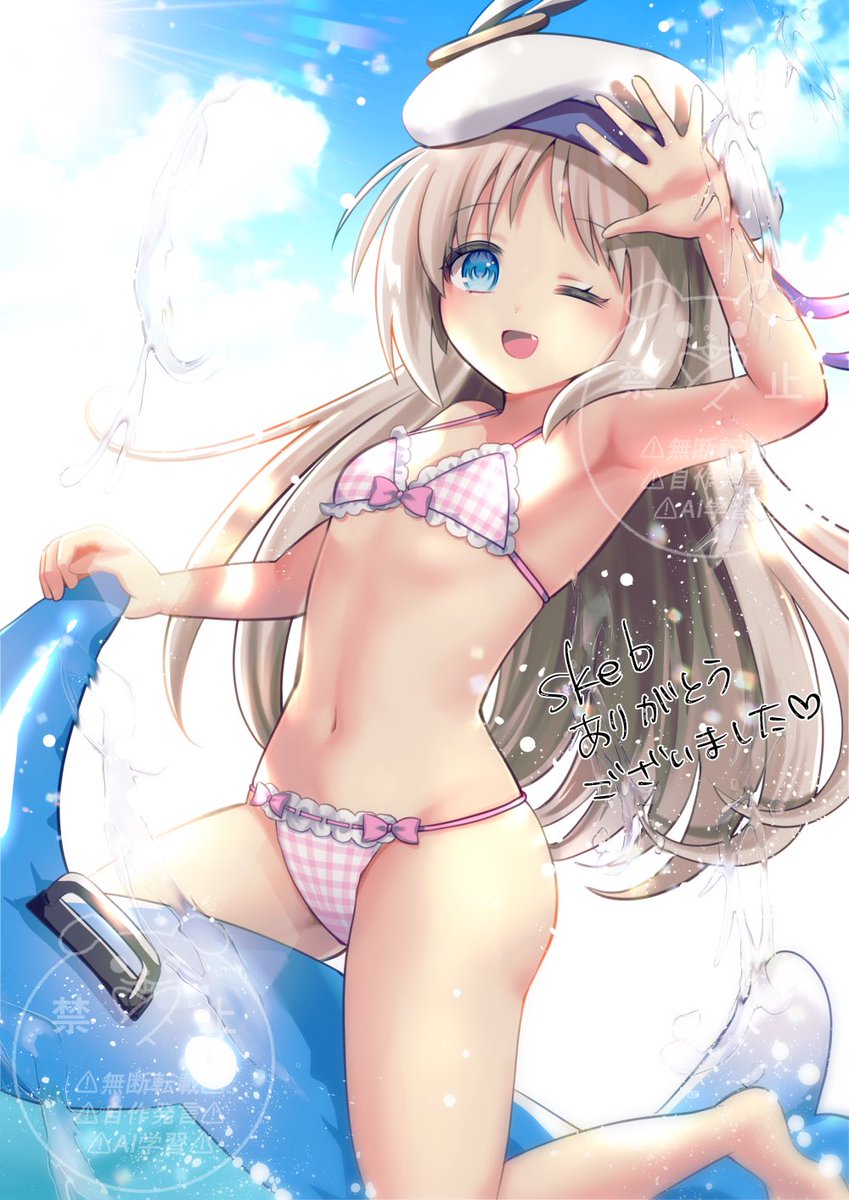 Sumechi_'s tweet photo. skebリクエスト夏のクドちゃん🐬🏖️✨
だいぶ前に納品させていただいたのですが居間になってすみません
ありがとうございました！ https://t.co/bim0aJljax