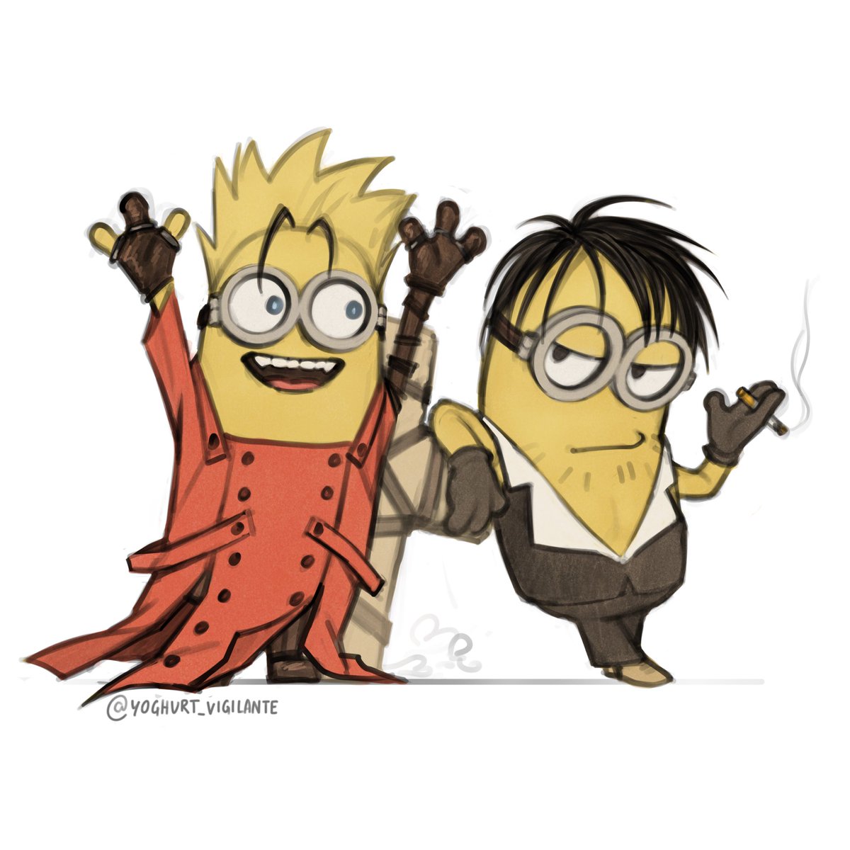 yogurtvigilante's tweet photo. 🍌 BA NA NA 🍌 

i dont even know anymore guys
.
.
.
#vashwood #trigun #trigunshitpost https://t.co/baZmnH1Arz