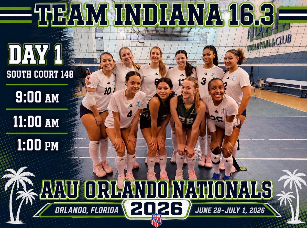 SydAndersonVB27's tweet photo. Day ONE βπΎ of Nationals π!!! Come check out me and my teammates bright and early on South Court #148. @TeamIndianaVB @lnwildcats #TINation #Velocity #ELITE #LNLadyWildcats https://t.co/5krEC5zUSi