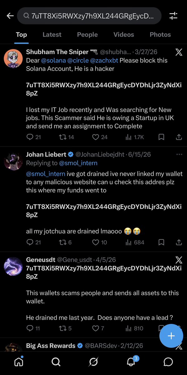 harryopyy's tweet photo. @blknoiz06 

I have lost all my money which i have put into $ansem coin the 90million coin

someone transferred all those tokens to a wallet and sold and transferred sol to the main funder

my address:

AgCLaUzEiQZGEWjD8uXr6AvG9EEaKHJ354AUgD6XNC6Z

tokens transferred to this address:

6gWV4iErU69NzYdT5gqUyxqsQg5Q8TzSHmrnXsshcNR8

and later sol transferred to this funder:

7uTT8Xi5RWXzy7h9XL244GRgEycDYDhLjr3ZyNdXi8pZ

https://t.co/pZidL89lED

if you got and see the funder address on X you will see its the hacker wallet

below are the proofs